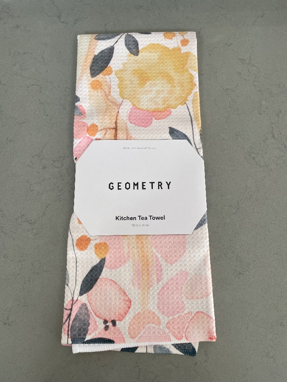 Geometry Kitchen Tea Towel- Sleepy Fields Print, Made from Recycled Material